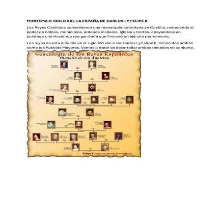 MINITEMA 2.: LA ESPAÑA DE CARLOS I Y FELIPE II pdf