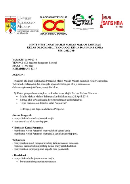 Minit Mesyuarat Hari Keluarga Dan Jamuan