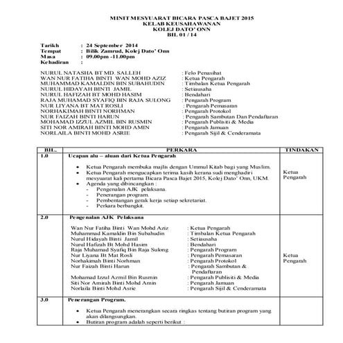 Minit mesyuarat bil.1