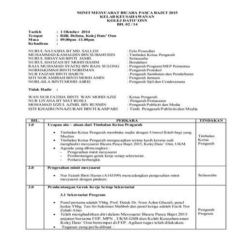 Minit mesyuarat bil.2