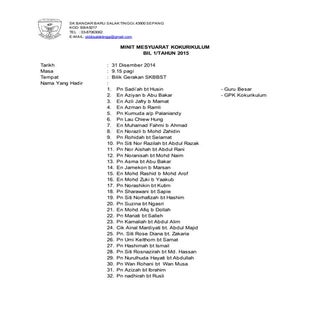 Minit mesyuaratkoko bil 1 2015