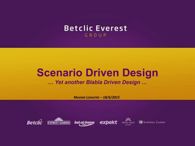 Mini training- Scenario Driven Design