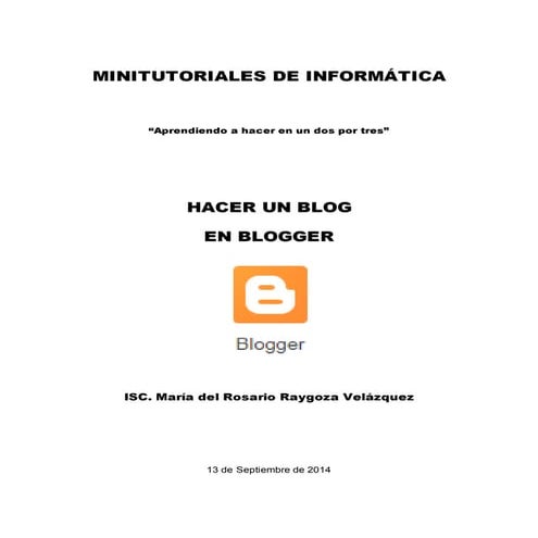 Minitutorial hacer un blog