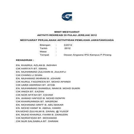 Min mesy jerjak pjalanan aktixiti