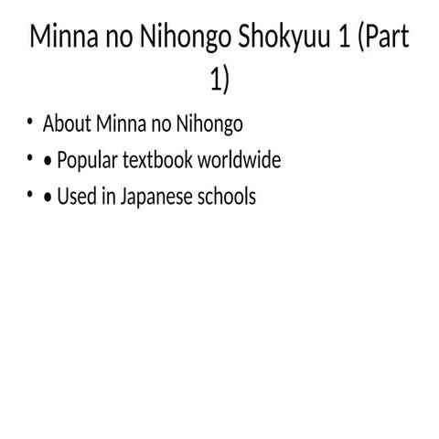 Minna_no_Nihongo_Class_Notes for minnano | PPTX