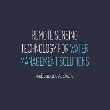 Future on Water: IoT Infiltration into Water Management Solutions