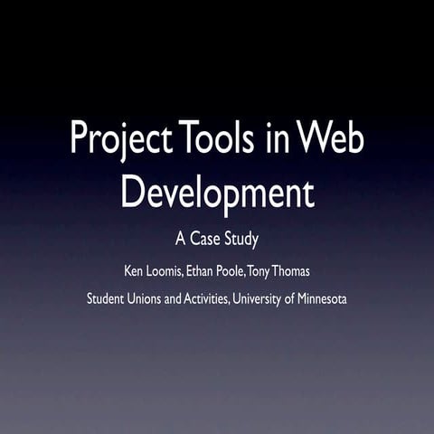 Project Tools in Web Development
