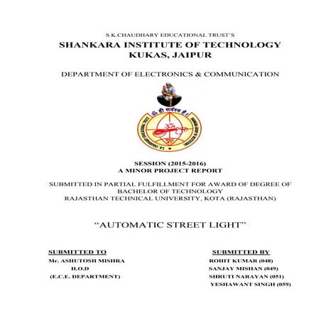 MINOR PROJECT automated street light