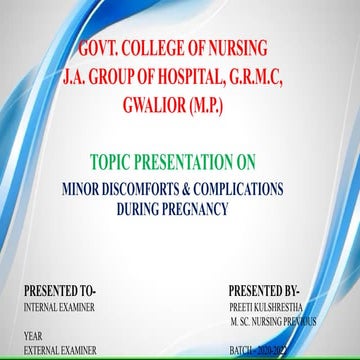 MINOR DISCOMFORT & COMPLICATION DURING PREGNANCY.pptx