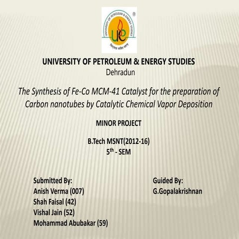 fe-MCM-41 Catalyst for CNT synthesis