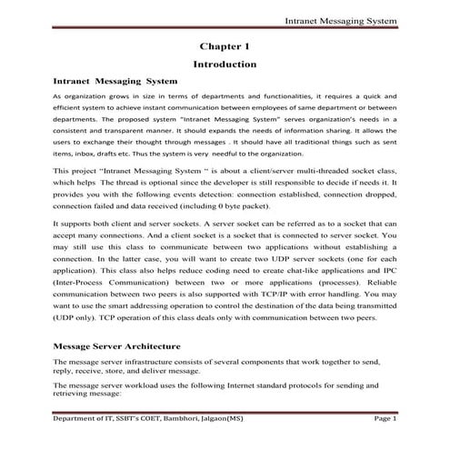 Intranet Messaging Project Report -phpapp02 | PDF