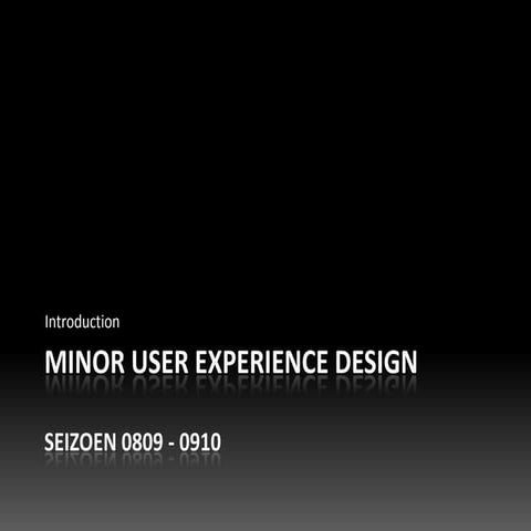 Minor User Experience English