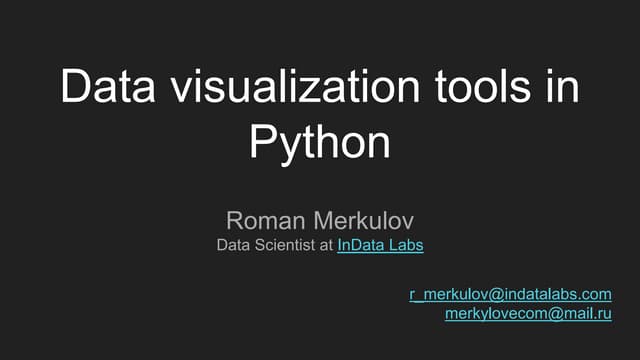 Data Visualization Tools in Python | PPT