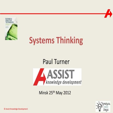 The impact of Systems Thinking on the Business Analyst role