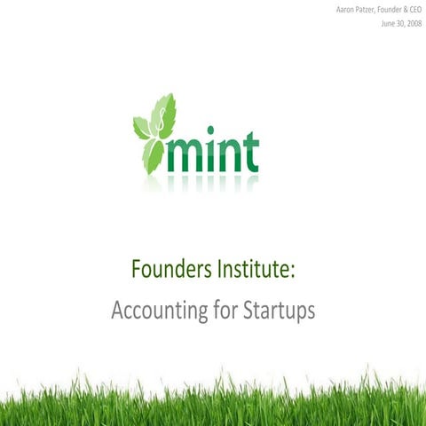 Mint Founder Institute Accounting
