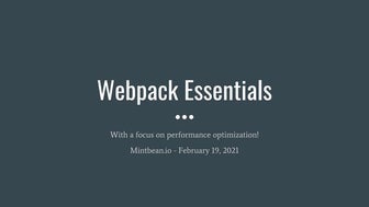 Webpack essentails - feb 19, 2020