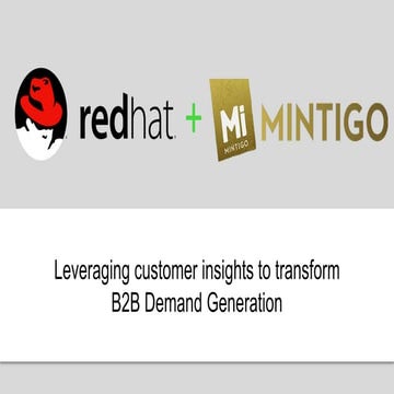 #MME15:  Red Hat + Mintigo - Leveraging Customer Insights To Transform B2B De...