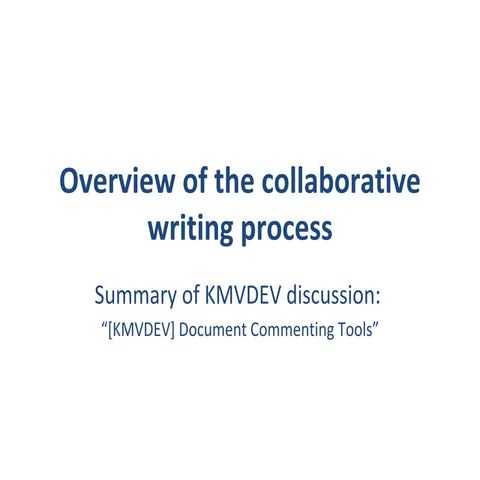 Collaborative writing process & proper tools