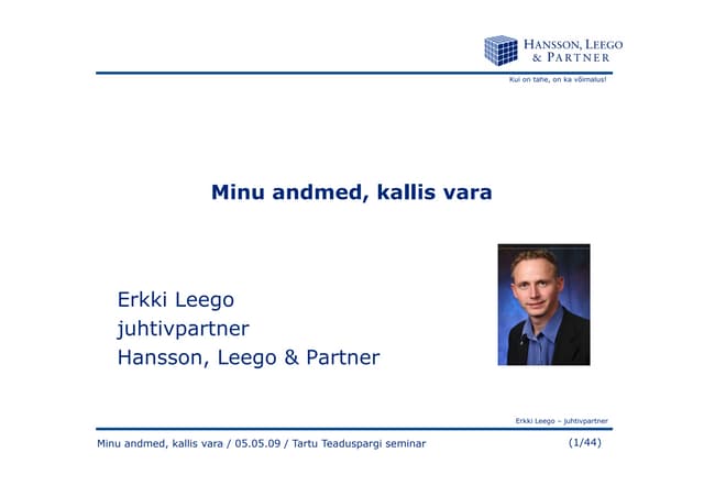 Minu andmed kallis vara