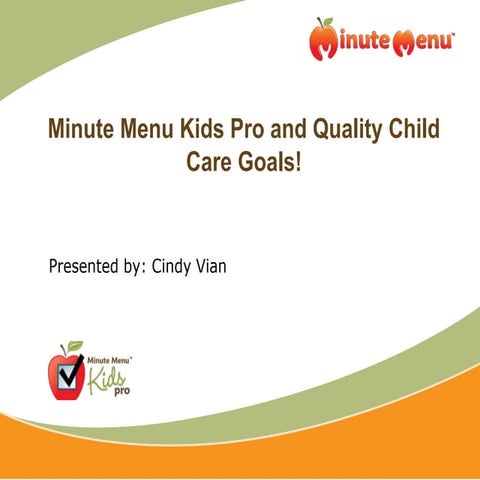 Minute menu kids pro and quality child care