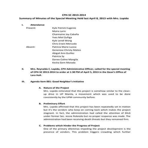 Minutes of the meeting with the alumni | PDF