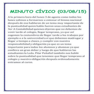 Minuto cívico (3 de agosto)