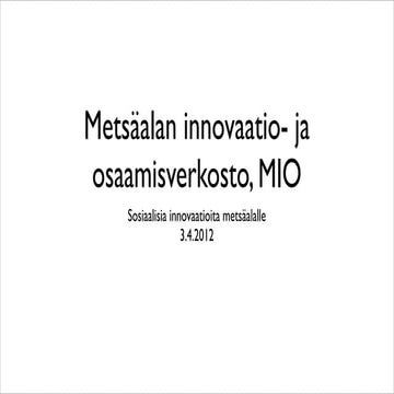 Metsäalan innovaatio- ja osaamisverkosto