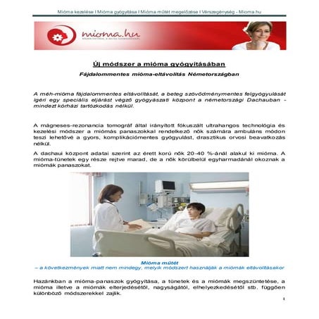 Mióma gyógyítása