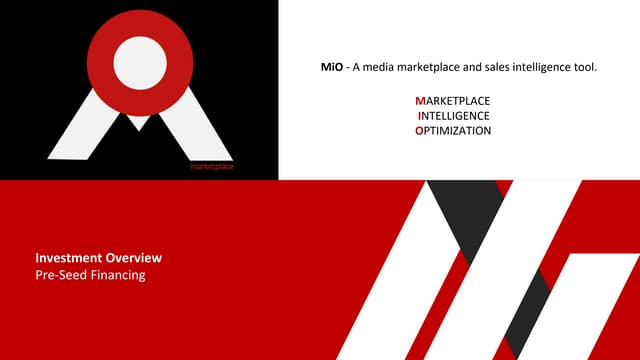 Pitch Deck Teardown: MiO Marketplace's $550K Angel deck