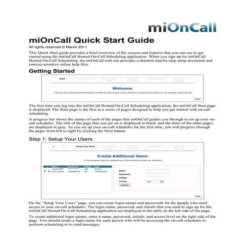 miOnCall Quick Start Guide