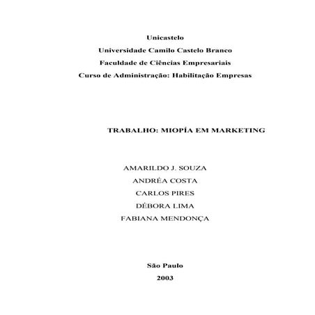 Miopia em marketing   unicastelo
