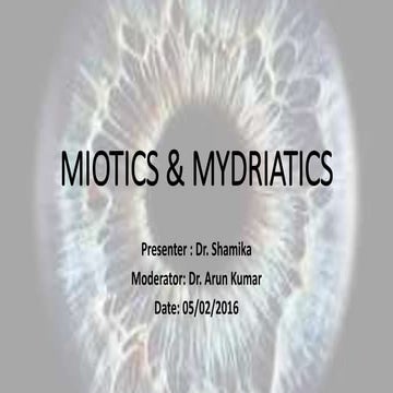 Miotics and mydriatics