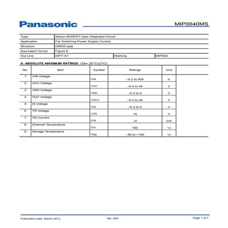 Original IC MIP0040MSSCF MIP004 004 DIP-7 New