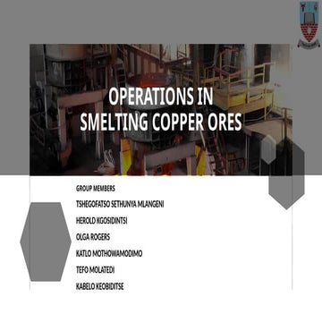 mip 413 operations in smelting of copper ores