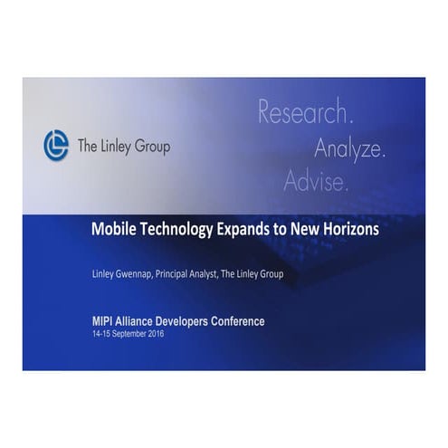 MIPI DevCon 2016: Mobile Technology Expands to New Horizons