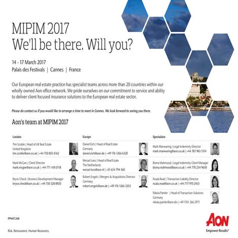 MIPIM 2017 - Aon Team