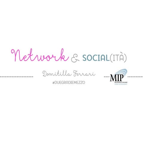Networking e social(ità)