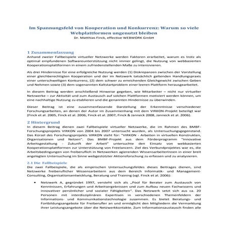 MiPo'11: Im Spannungsfeld von Kooperation und Konkurrenz: Warum so viele Webplattformen ungenutzt bleiben (Matthias Finck)