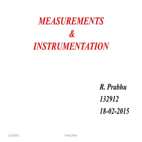 Measurement & instrumentation ppt