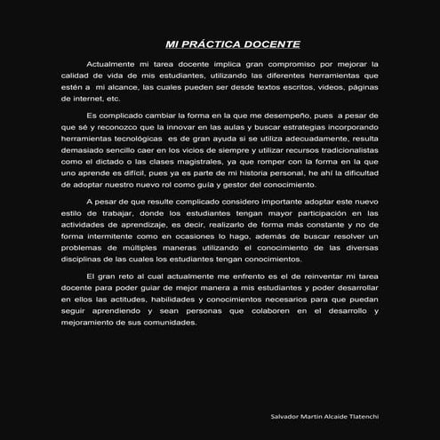 Mi práctica docente