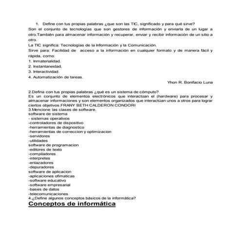 Mi pregunta es la numero 4 prof. Fredy....Atte Michael Chino Blanco