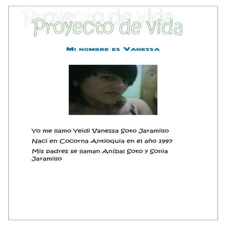 Mi proyecto de vida  vanessa