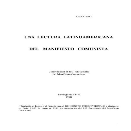 Mirada latinoamricanan al manifiesto comunista (1)