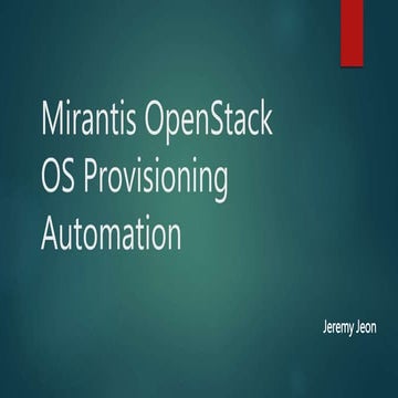 Mirantis open stack provisioning automation