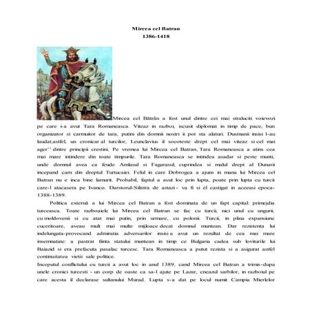 Mircea cel batran-schita | DOCX