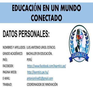 EDUCACION EN UN MUNDO CONECTADO- MOD. III