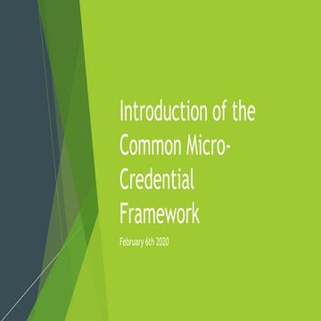 Introduction to Common Microcredential Framework