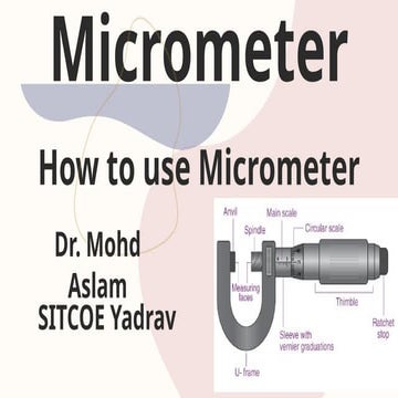 Mirometer, how to use micrometr in engineering application
