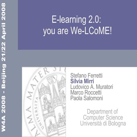 E-learning 2.0: you are We-LCoME