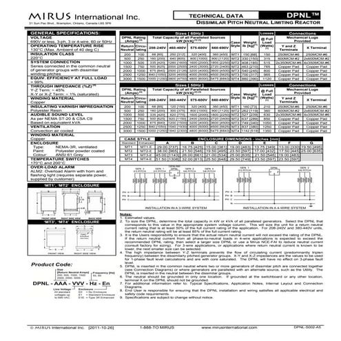 Mirus genlink dissimiliar_pitch_neutral_limiter_datasheet